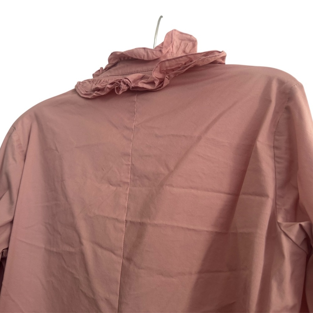 Tracy M. Ruffled Front Button-Down Shirt - Picture 4 of 4